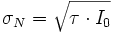 \sigma_N = \sqrt{\tau \cdot I_0}